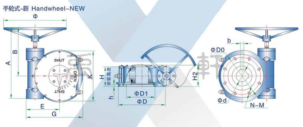 QDX3-5带链轮阀门手动装置(图1)