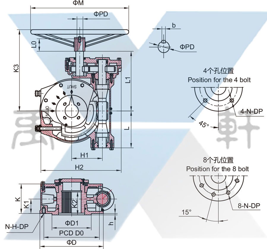 MY-4-1S手动二级蜗轮箱(图1)