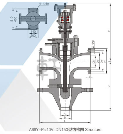 A69Y-P5410V-DN150型高压主安全阀(图2)